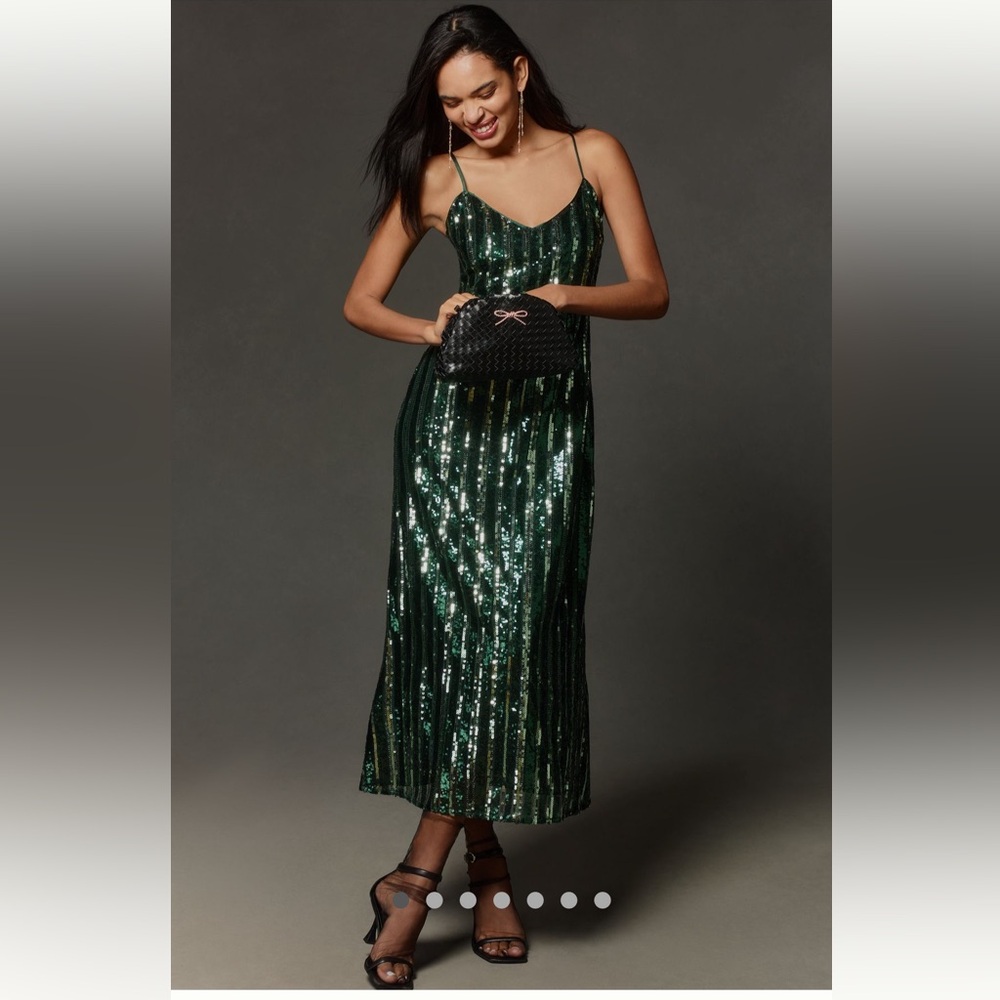 NWT Maeve Sleeveless Sequin Stripe Midi Dress